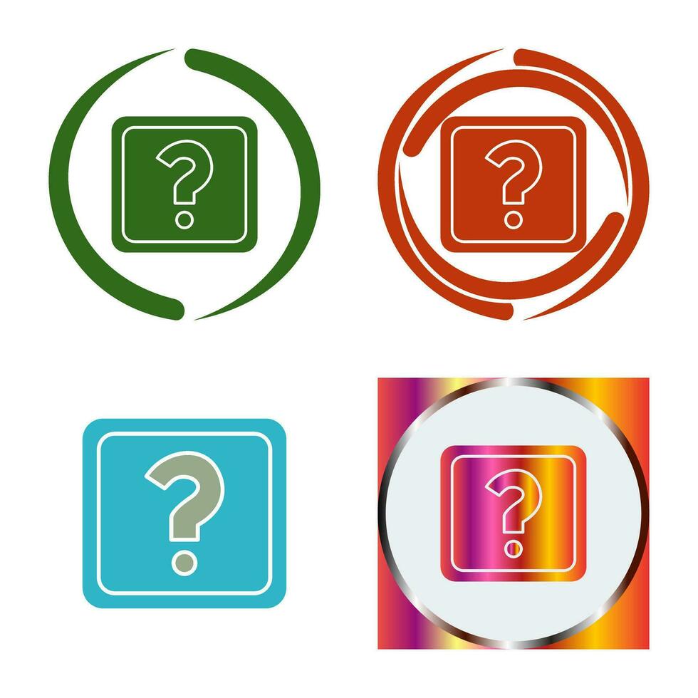 Unique Question Mark Vector Icon