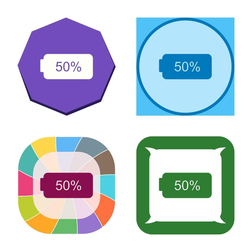 Unique Half Battery Vector Icon