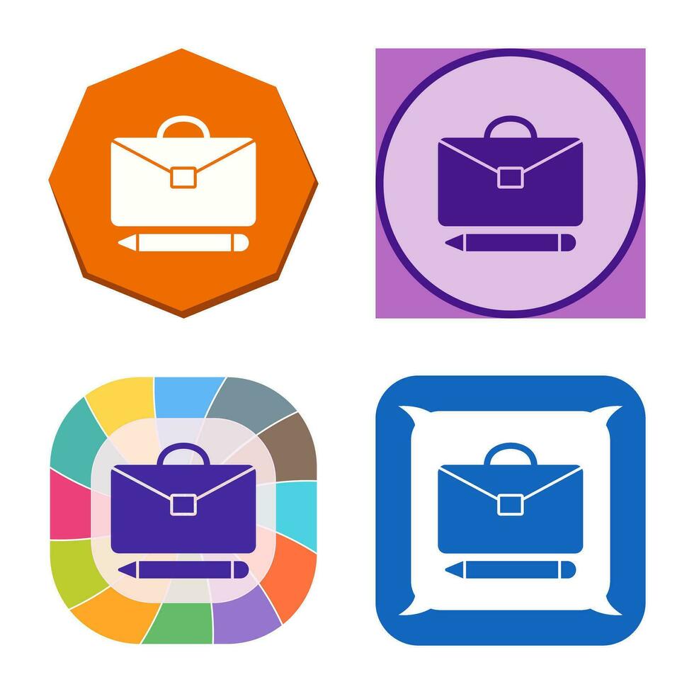 Briefcase and Pen Vector Icon