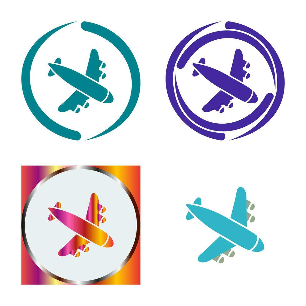 icono de vector de avión de aterrizaje