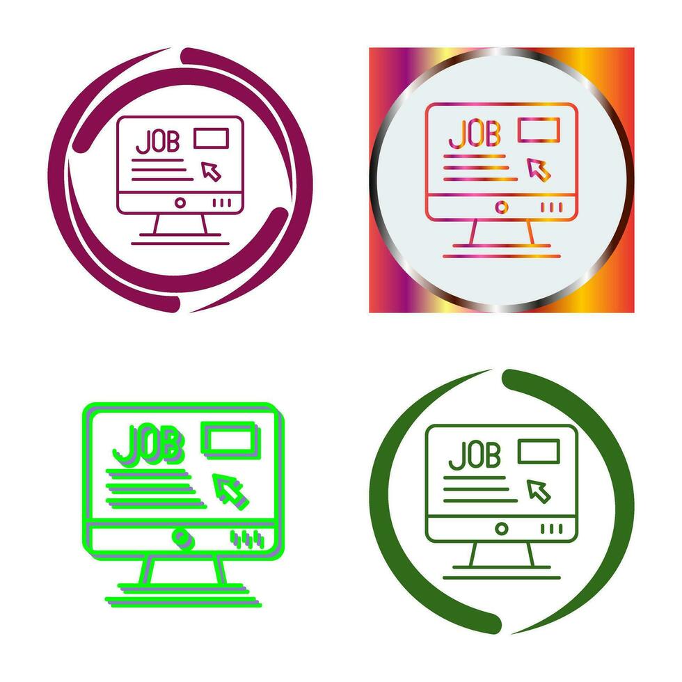 icono de vector de trabajo en línea