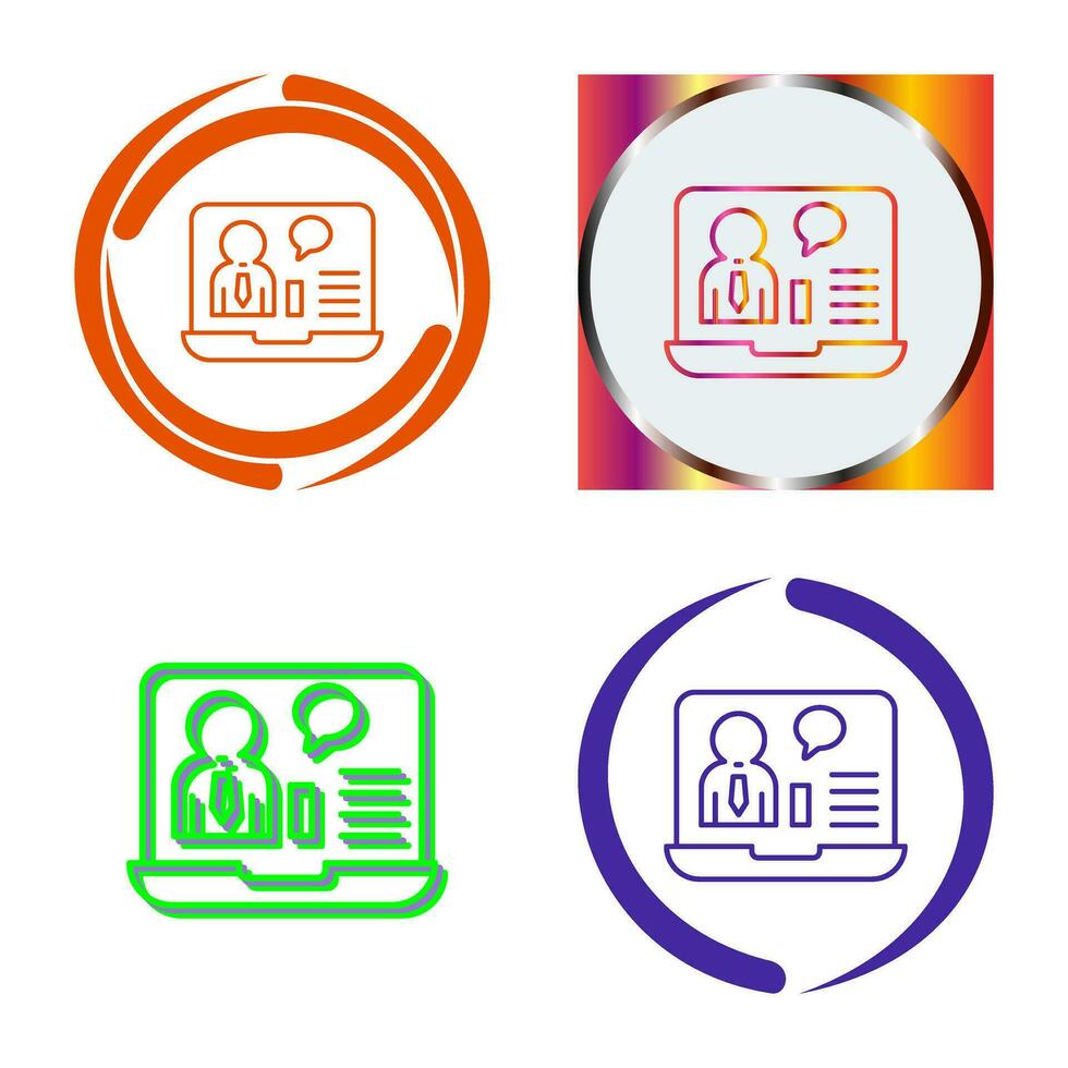Online Job Interview Vector Icon