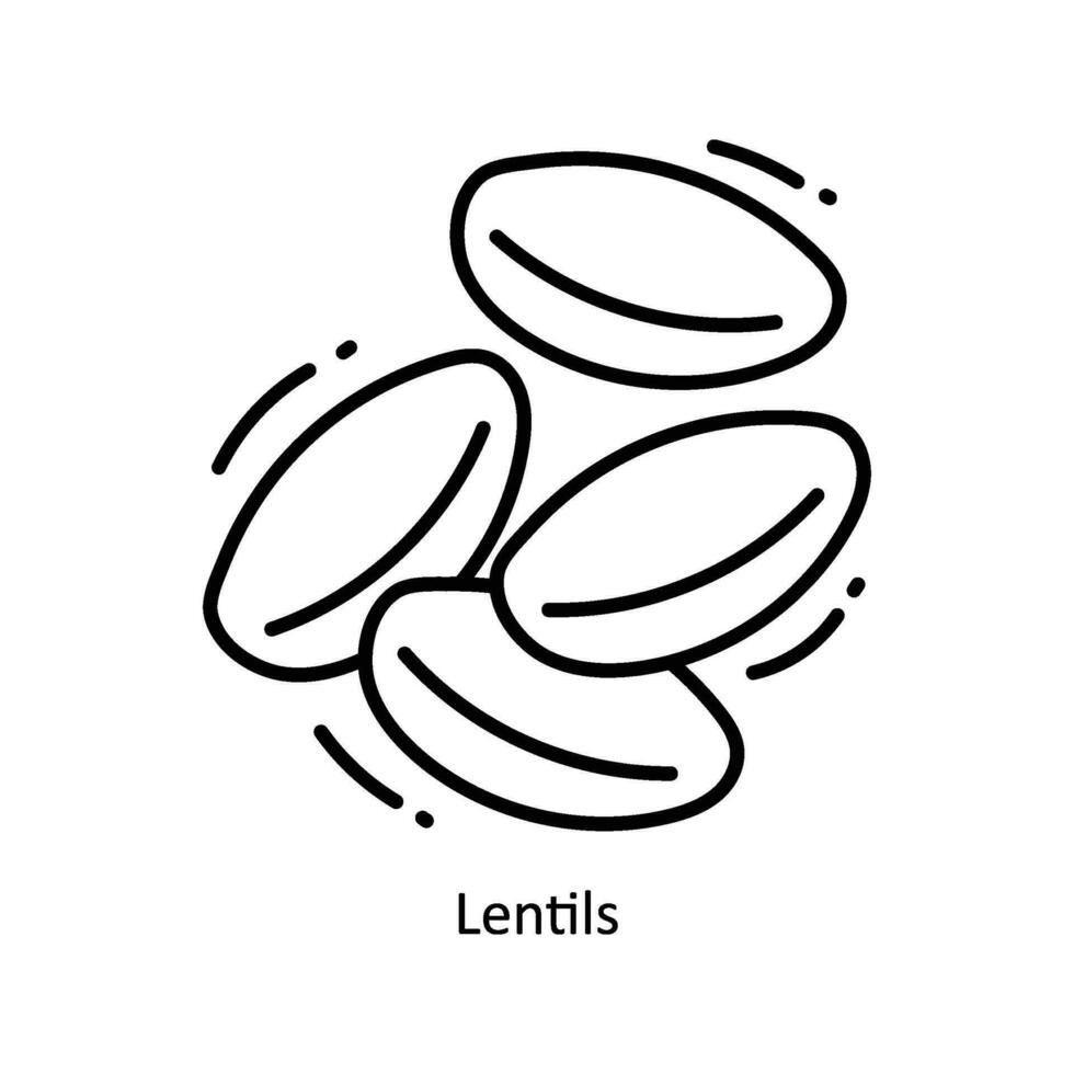 Lentils doodle Icon Design illustration. Food and Drinks Symbol on White background EPS 10 File vector