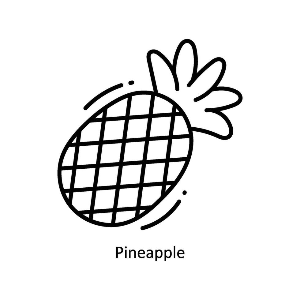 Pineapple doodle Icon Design illustration. Food and Drinks Symbol on White background EPS 10 File vector