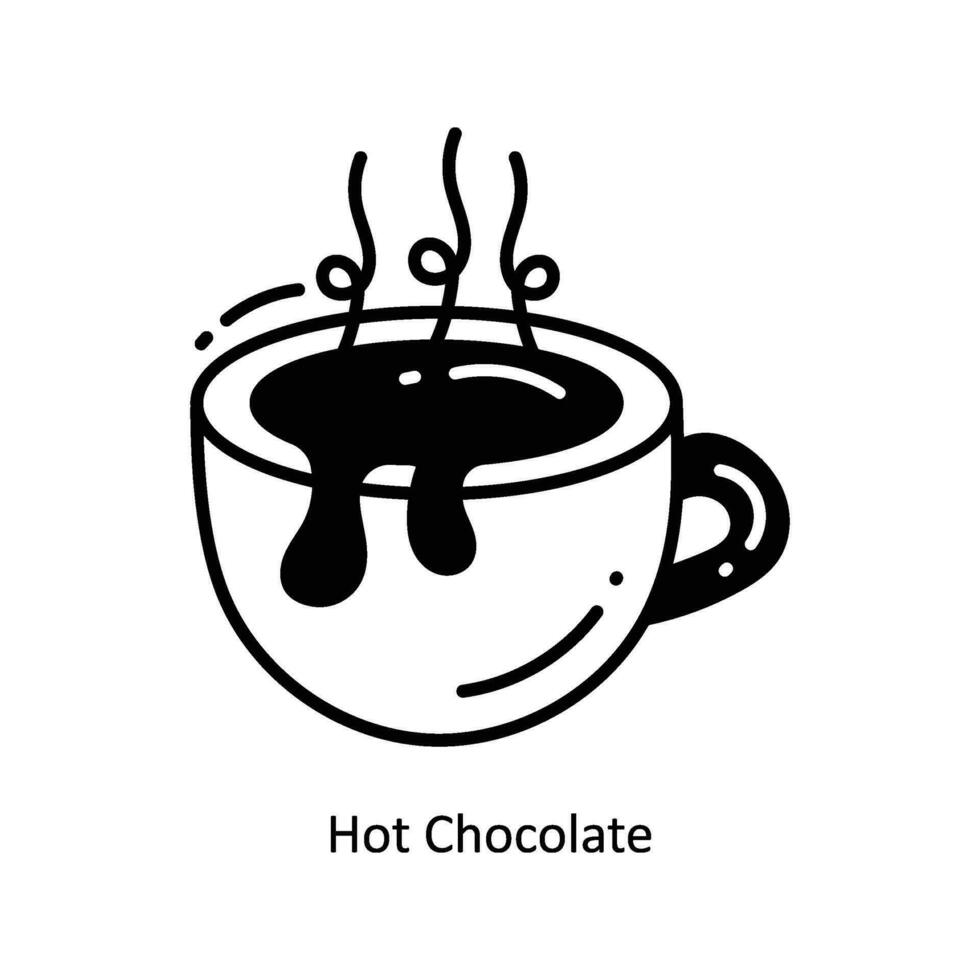 caliente chocolate garabatear icono diseño ilustración. comida y bebidas símbolo en blanco antecedentes eps 10 archivo vector