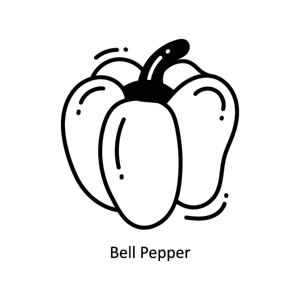 Bell Pepper doodle Icon Design illustration. Food and Drinks Symbol on White background EPS 10 File vector