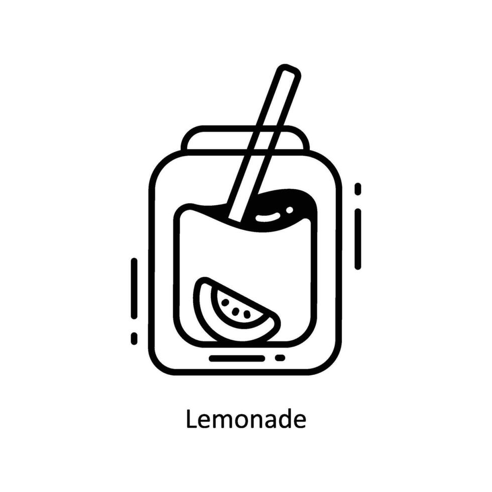 Lemonade doodle Icon Design illustration. Food and Drinks Symbol on White background EPS 10 File vector