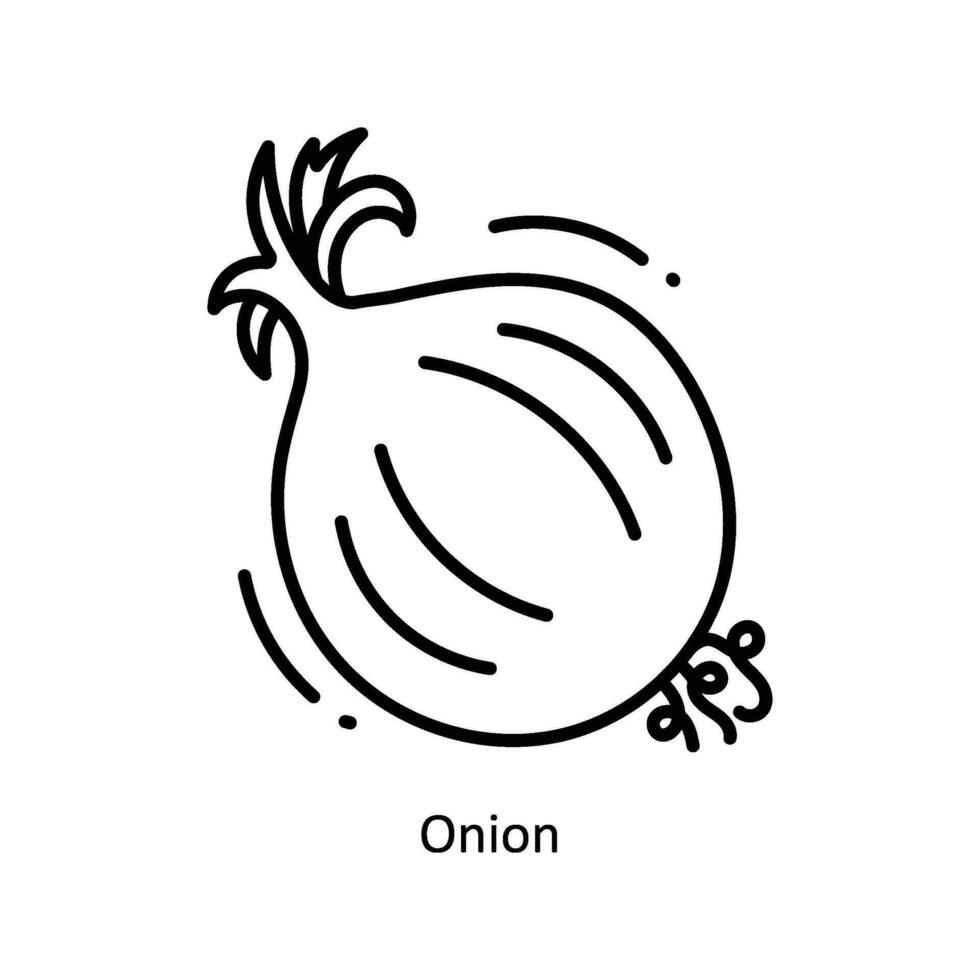 cebolla garabatear icono diseño ilustración. comida y bebidas símbolo en blanco antecedentes eps 10 archivo vector