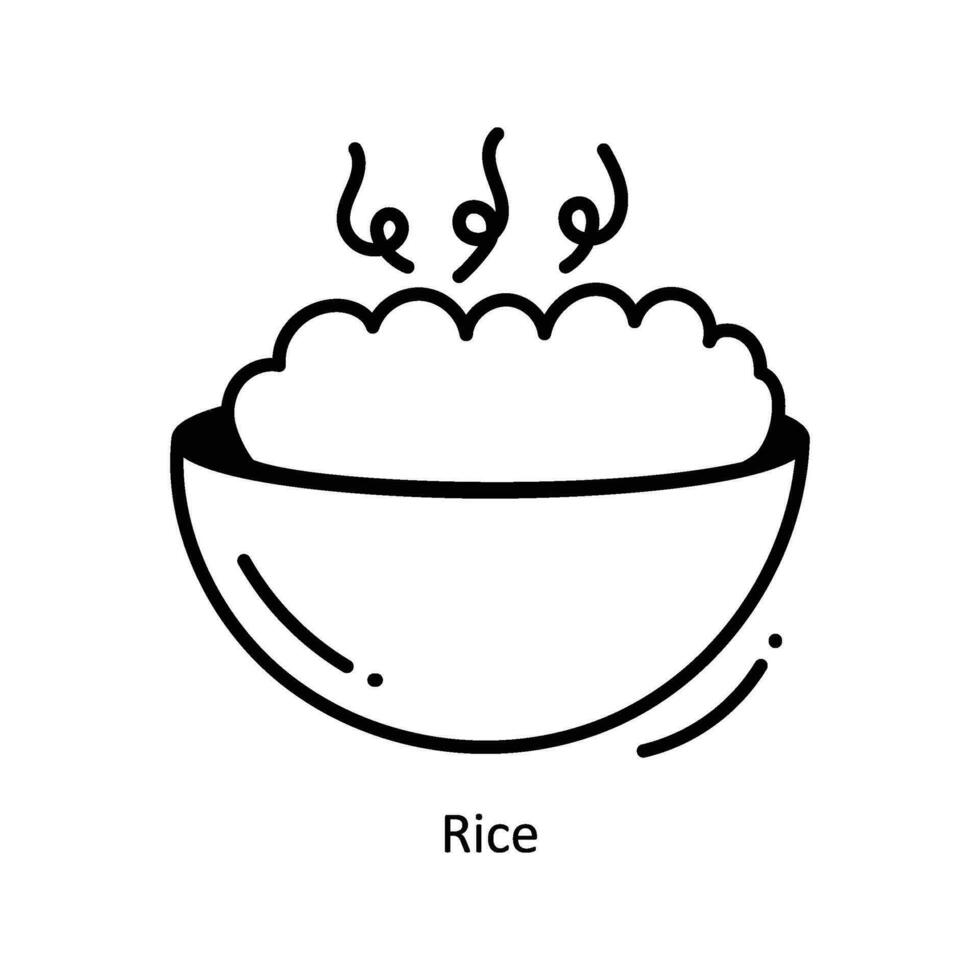 arroz garabatear icono diseño ilustración. comida y bebidas símbolo en blanco antecedentes eps 10 archivo vector