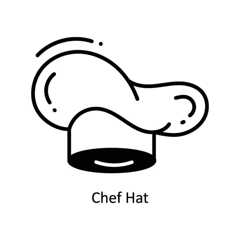 cocinero sombrero garabatear icono diseño ilustración. comida y bebidas símbolo en blanco antecedentes eps 10 archivo vector