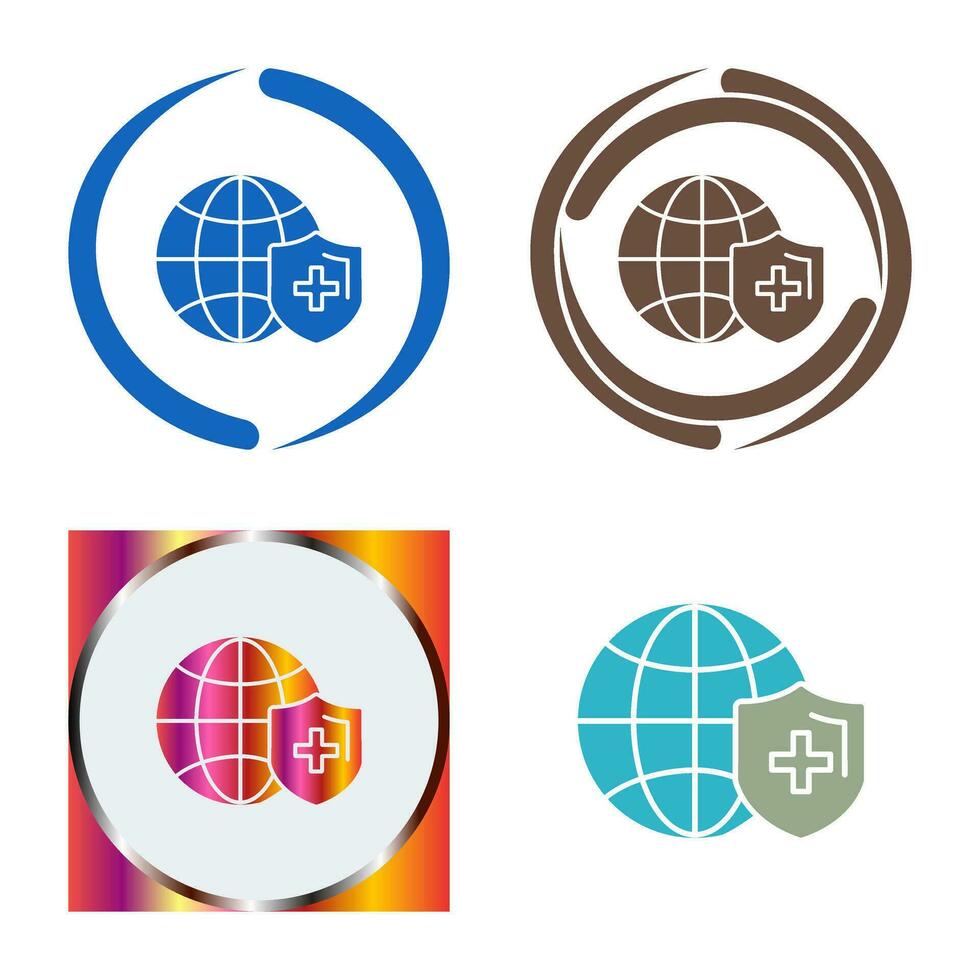 icono de vector de protección global