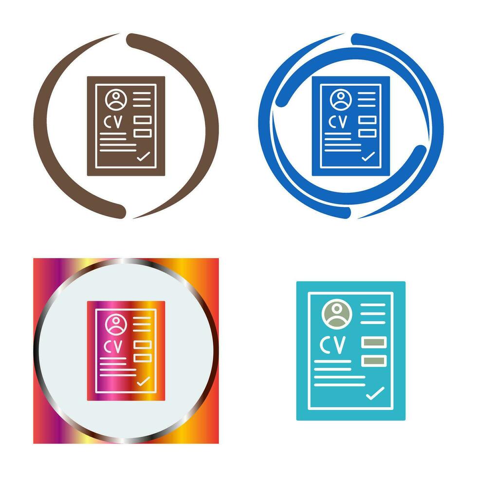 CV Vector Icon