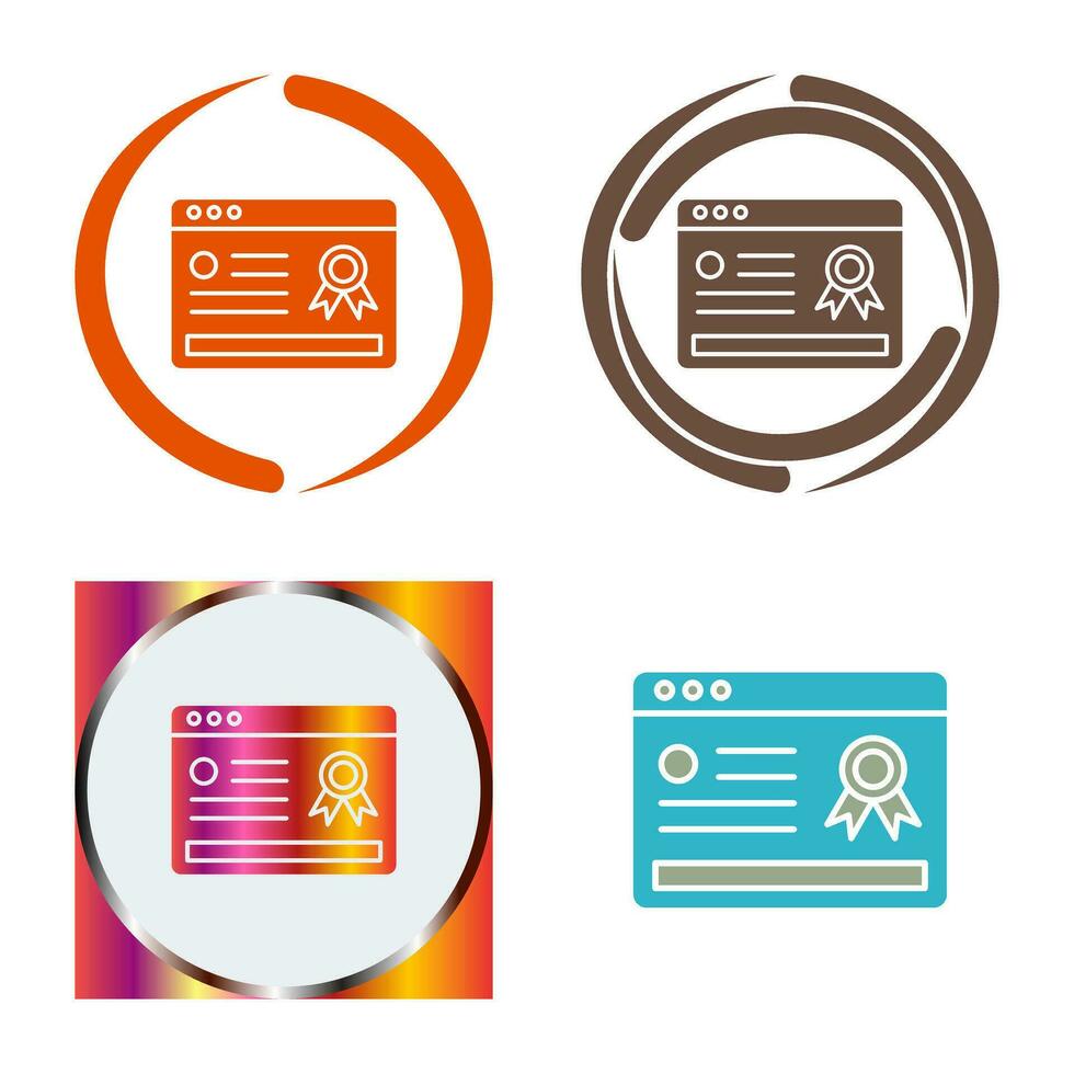 Online Certificate Vector Icon