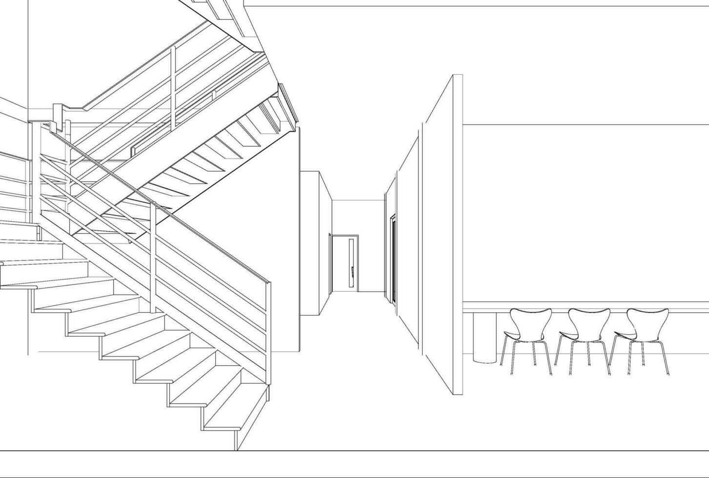 3D illustration of building project vector