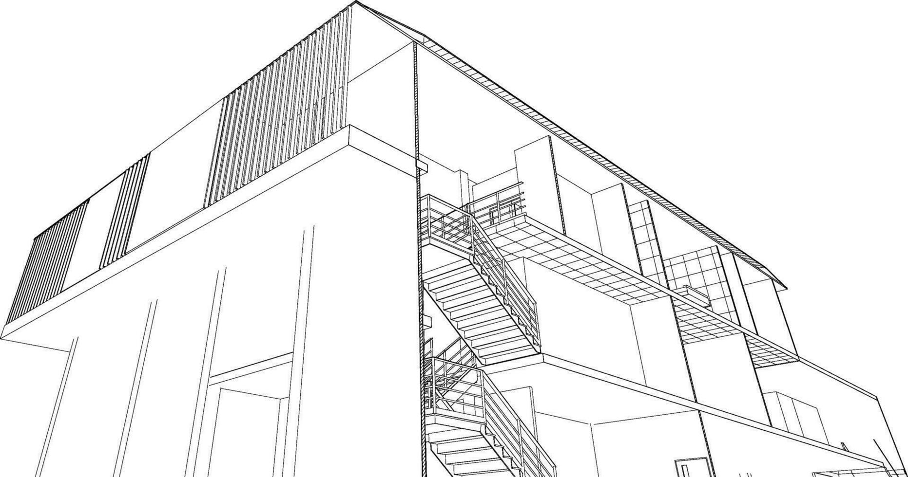 3D illustration of building project vector