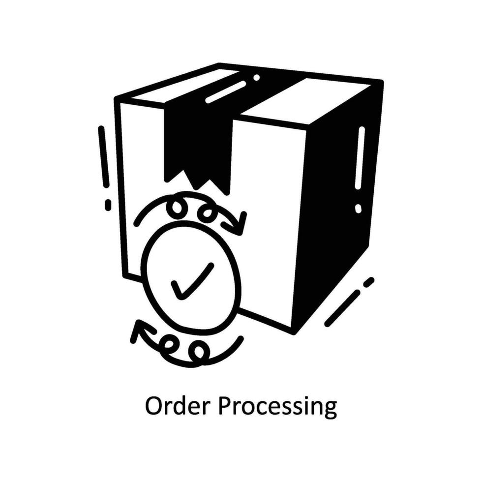 Order Processing doodle Icon Design illustration. Logistics and Delivery Symbol on White background EPS 10 File vector