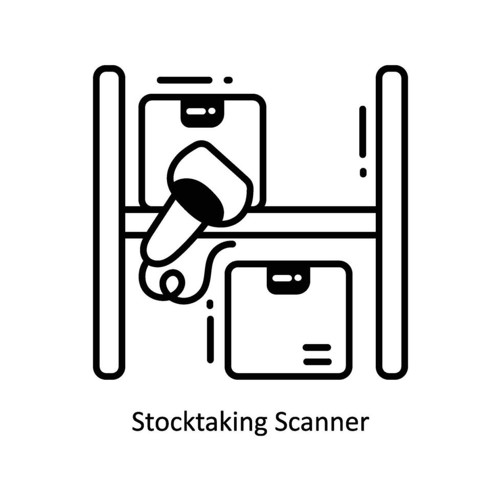 Stocktaking Scanner doodle Icon Design illustration. Logistics and Delivery Symbol on White background EPS 10 File vector