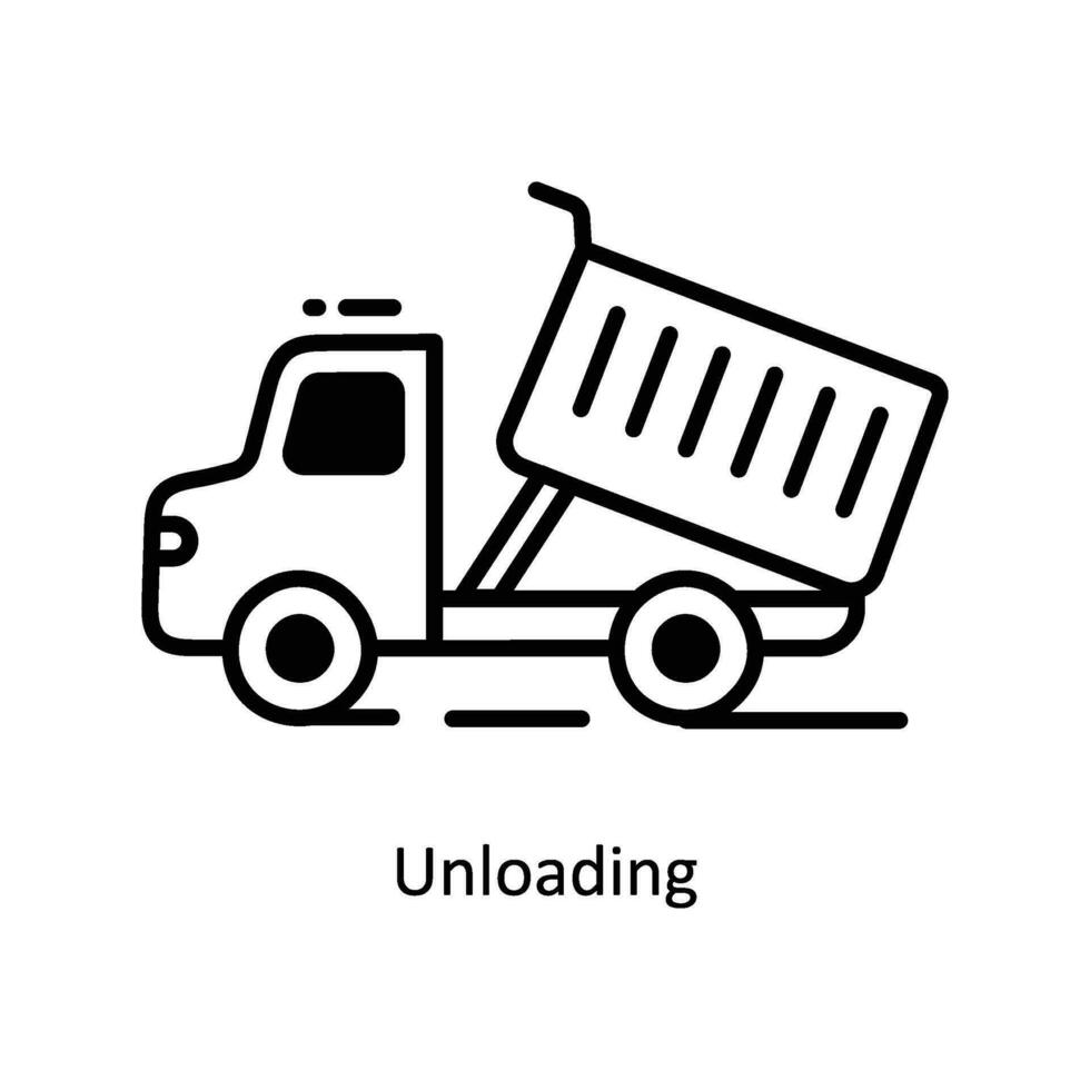 Unloading doodle Icon Design illustration. Logistics and Delivery ...