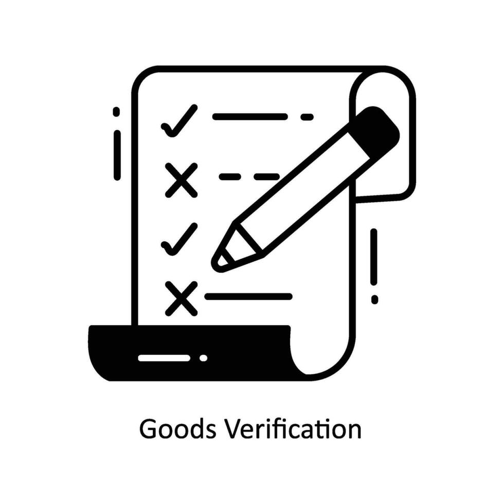 Goods Verification doodle Icon Design illustration. Logistics and Delivery Symbol on White background EPS 10 File vector