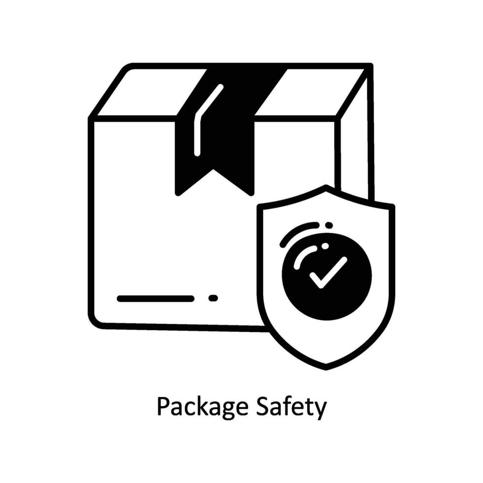 paquete la seguridad garabatear icono diseño ilustración. logística y entrega símbolo en blanco antecedentes eps 10 archivo vector