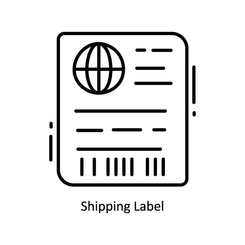 Shipping Label doodle Icon Design illustration. Logistics and Delivery Symbol on White background EPS 10 File vector