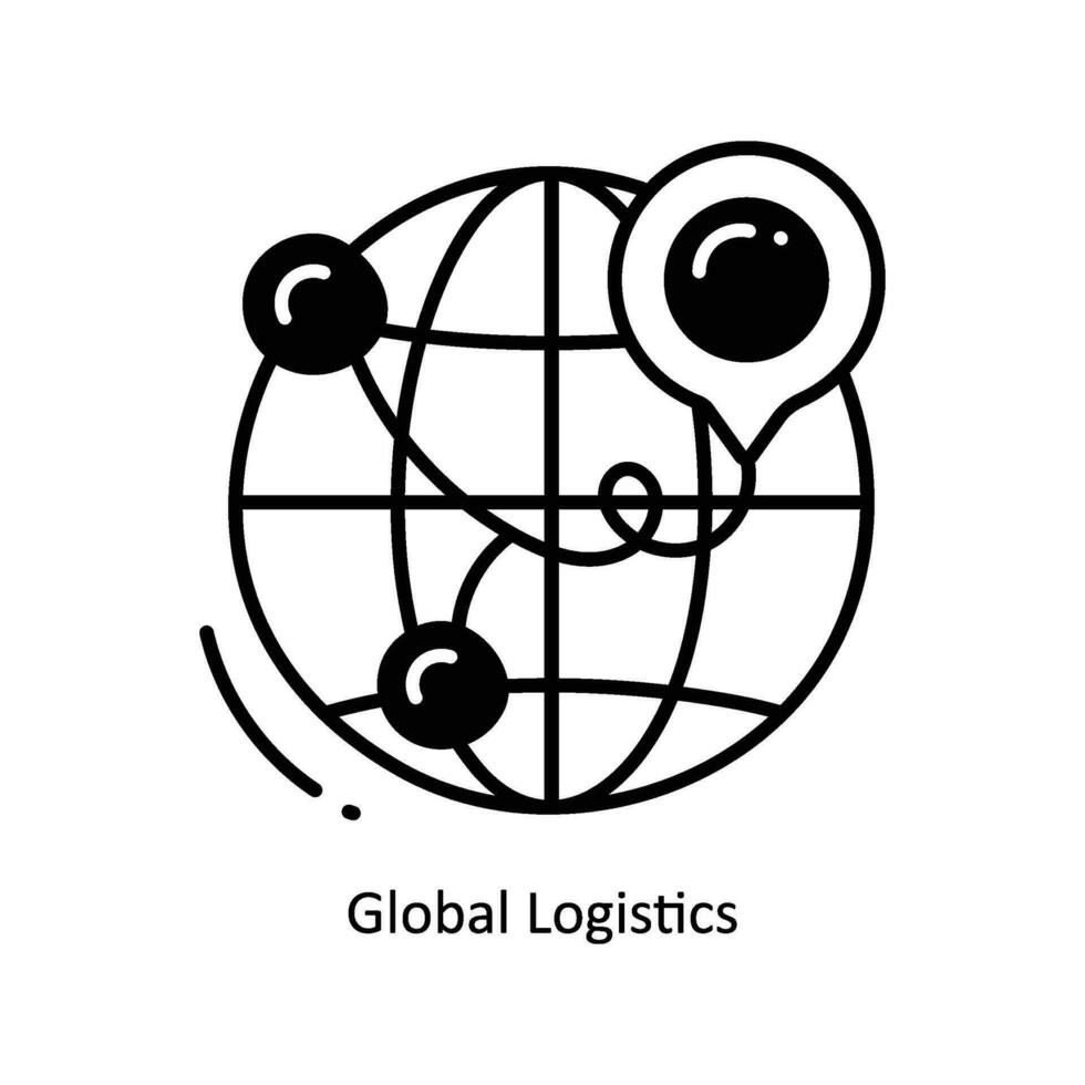 Global Logistics doodle Icon Design illustration. Logistics and Delivery Symbol on White background EPS 10 File vector