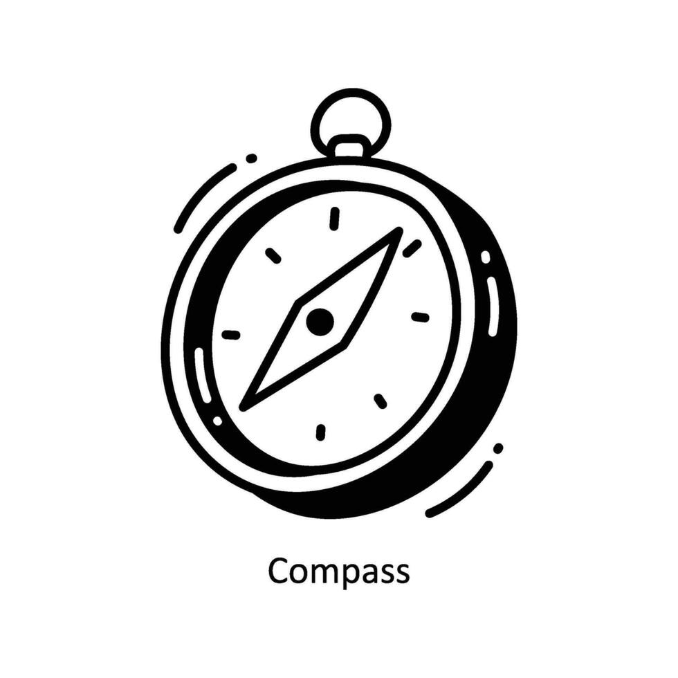 Compass doodle Icon Design illustration. Logistics and Delivery Symbol on White background EPS 10 File vector