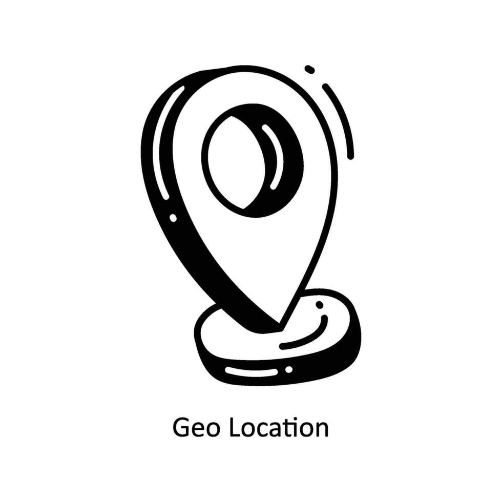 Geo Location doodle Icon Design illustration. Logistics and Delivery Symbol on White background EPS 10 File vector