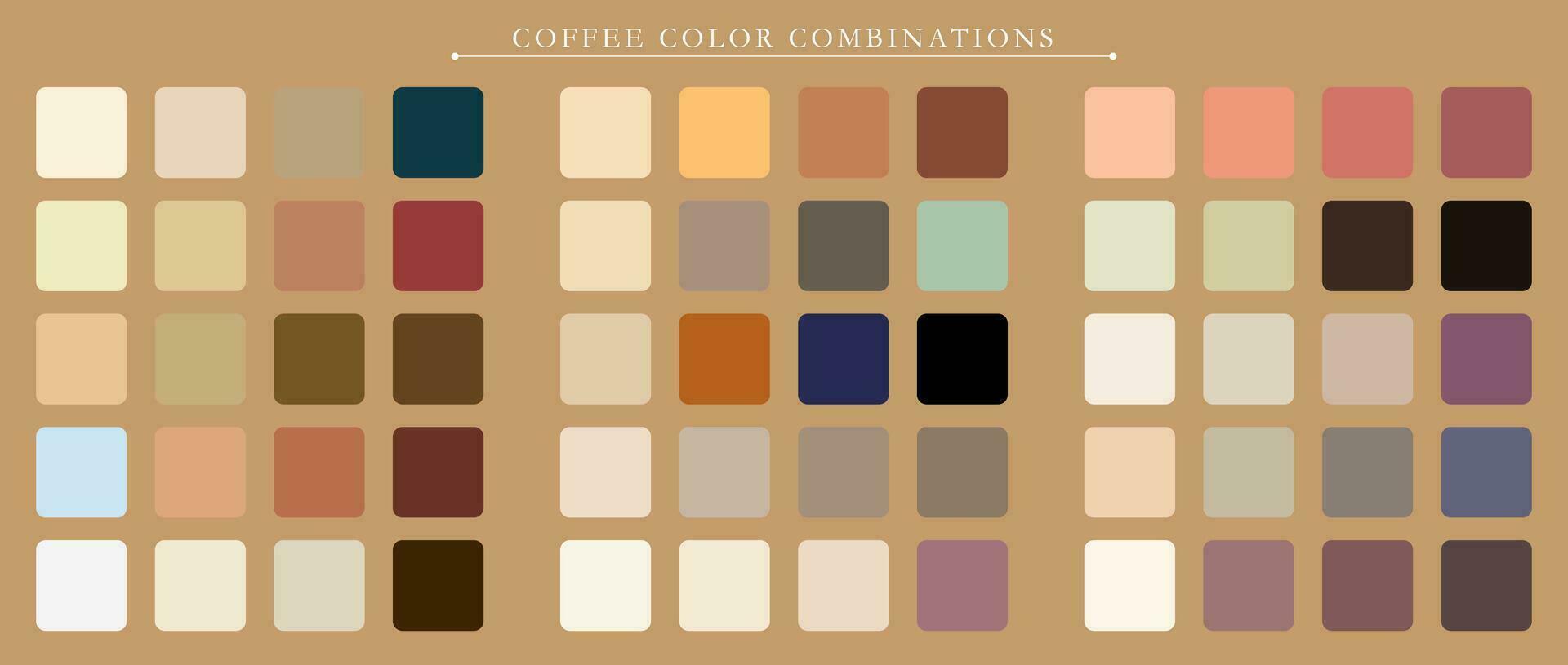 Coffee palette. Trend color palette guide template. An example of a color palette. Forecast of the future color trend. Match color combinations. Vector graphics. Eps 10.