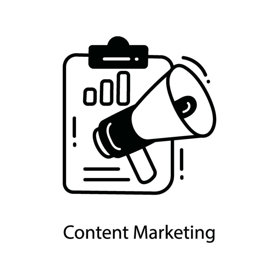 Content Marketing doodle Icon Design illustration. Marketing Symbol on White background EPS 10 File vector