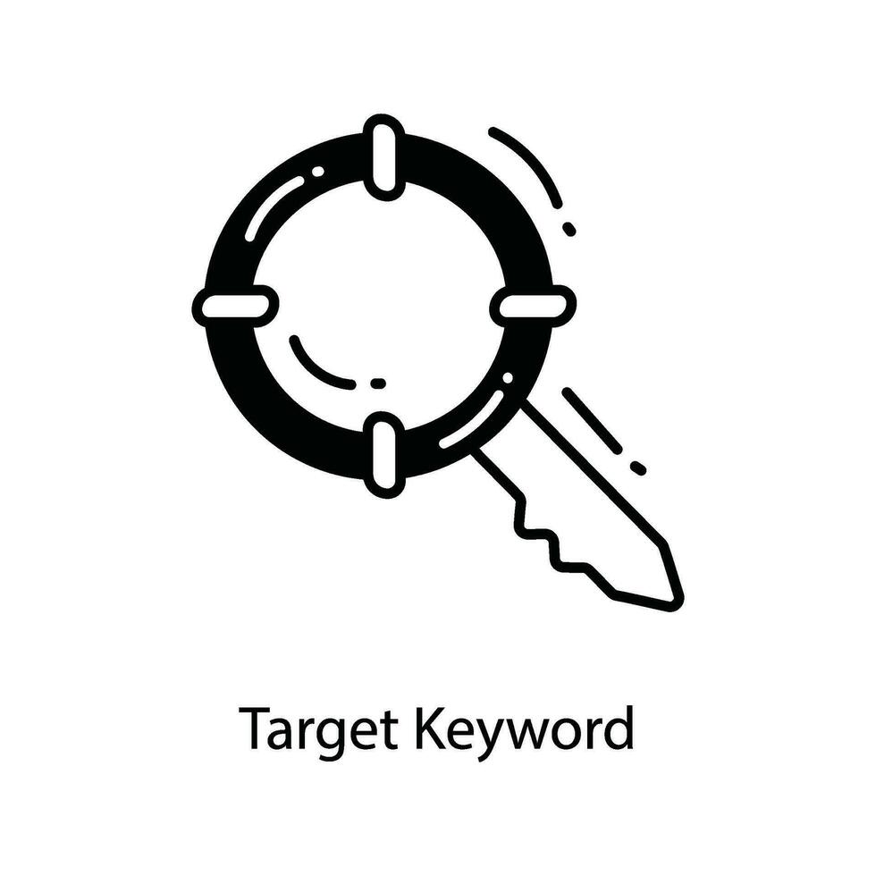 Target Keyword doodle Icon Design illustration. Marketing Symbol on White background EPS 10 File vector