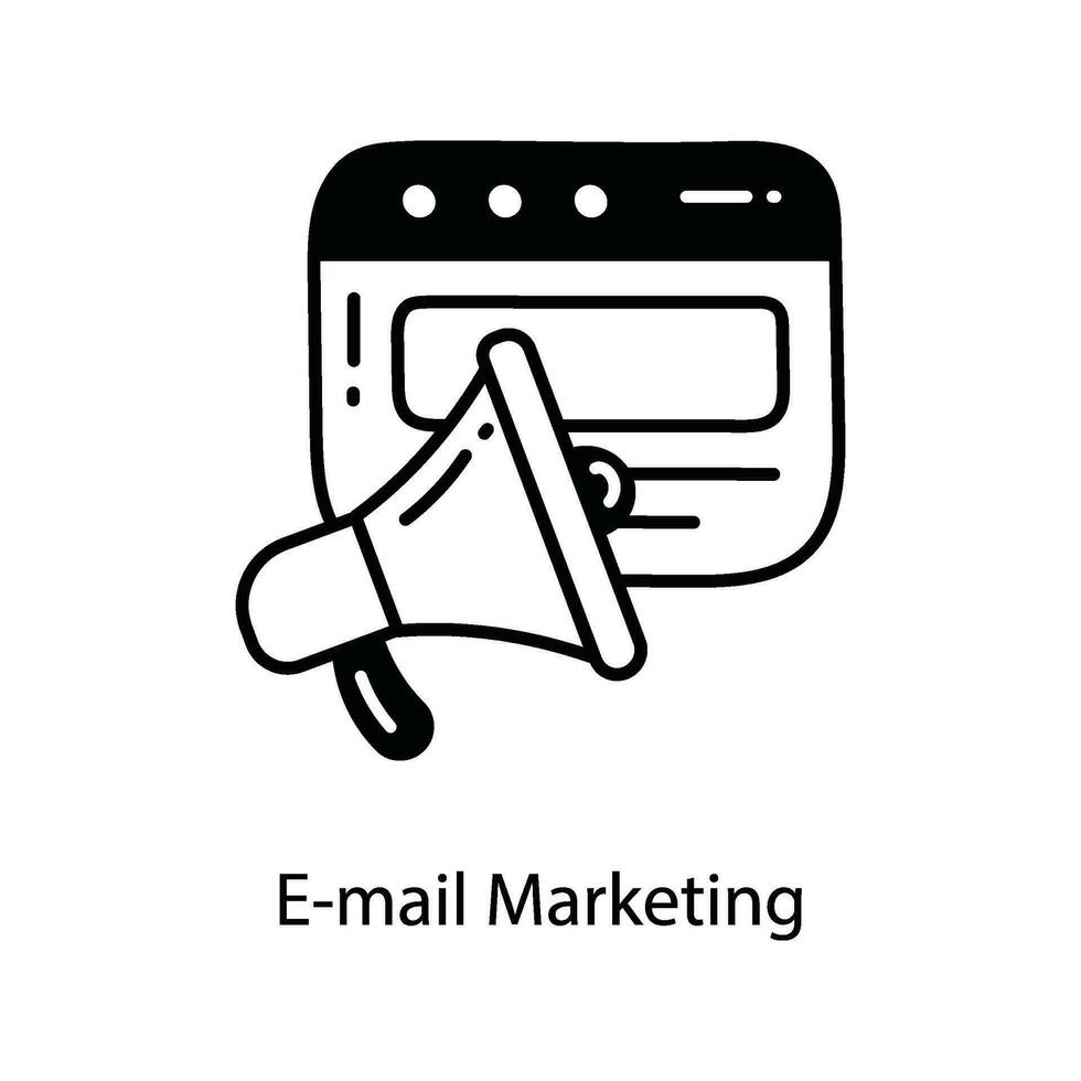 E-mail Marketing doodle Icon Design illustration. Marketing Symbol on White background EPS 10 File vector