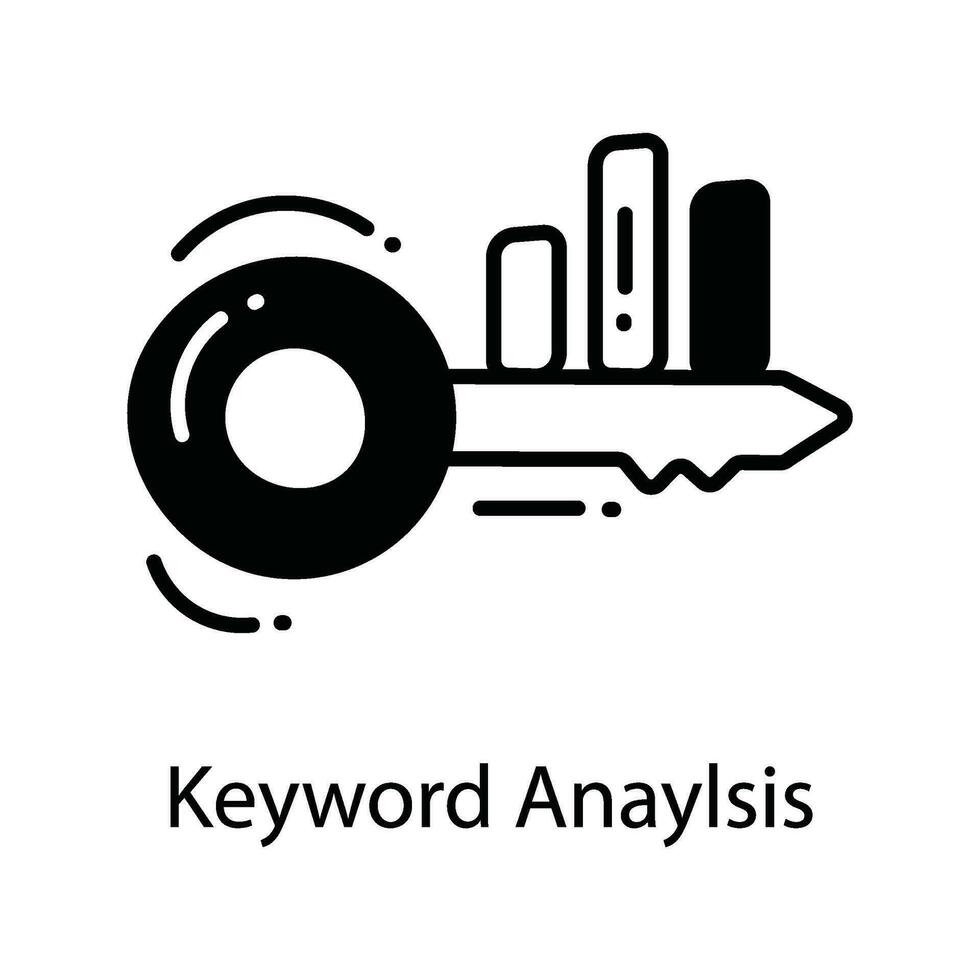 Keyword analysis doodle Icon Design illustration. Marketing Symbol on White background EPS 10 File vector