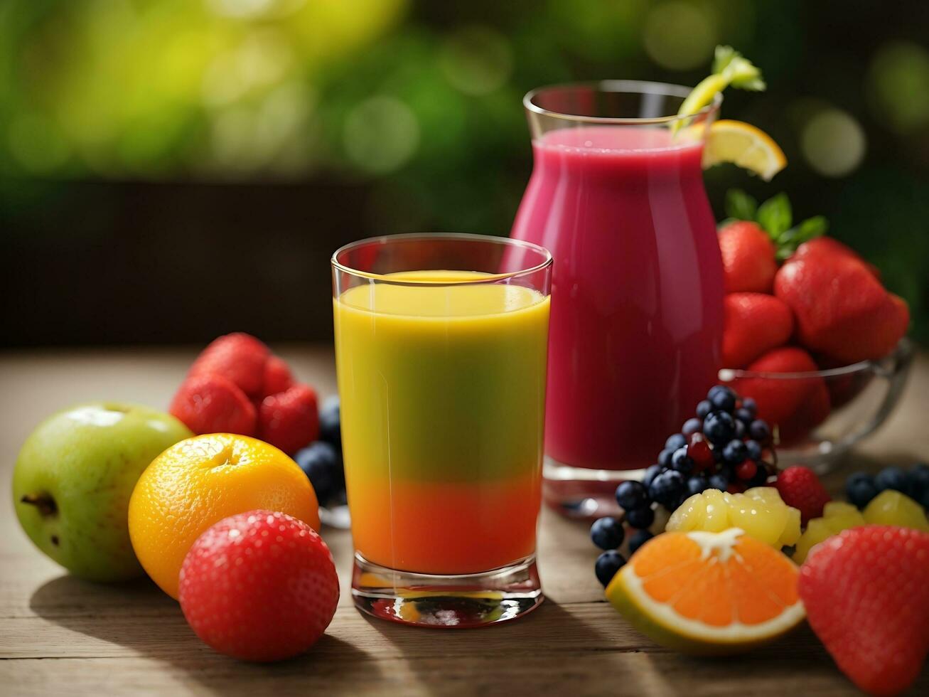 Free Photo Fruit and Juice Generative Ai