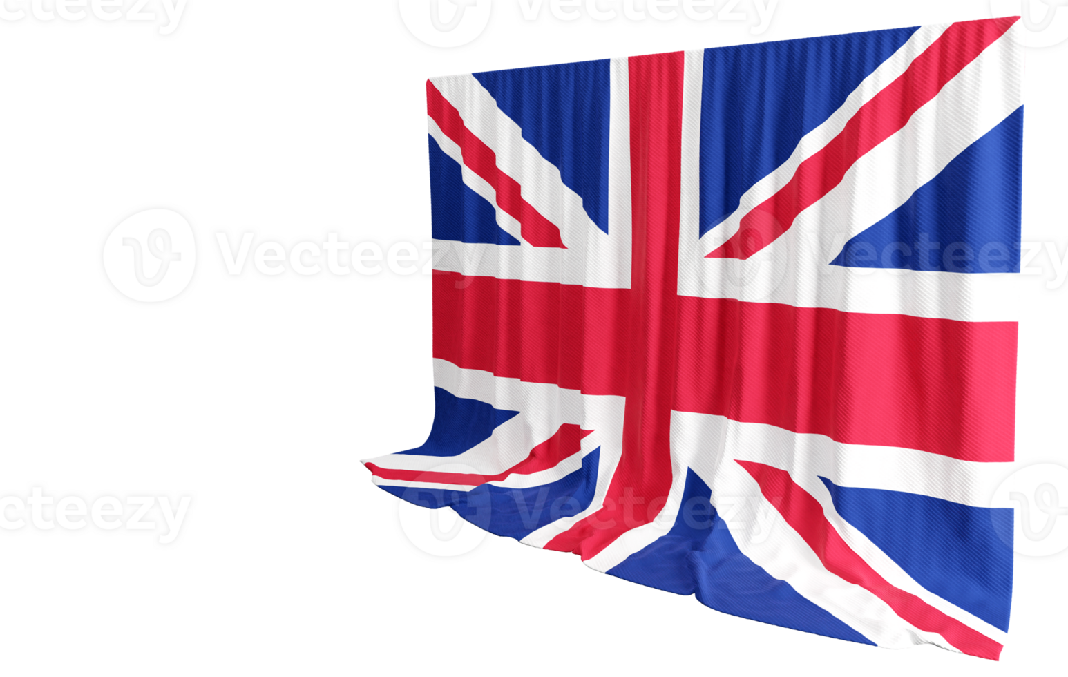 United Kingdom Flag Curtain in 3D Rendering called Flag of United Kingdom png