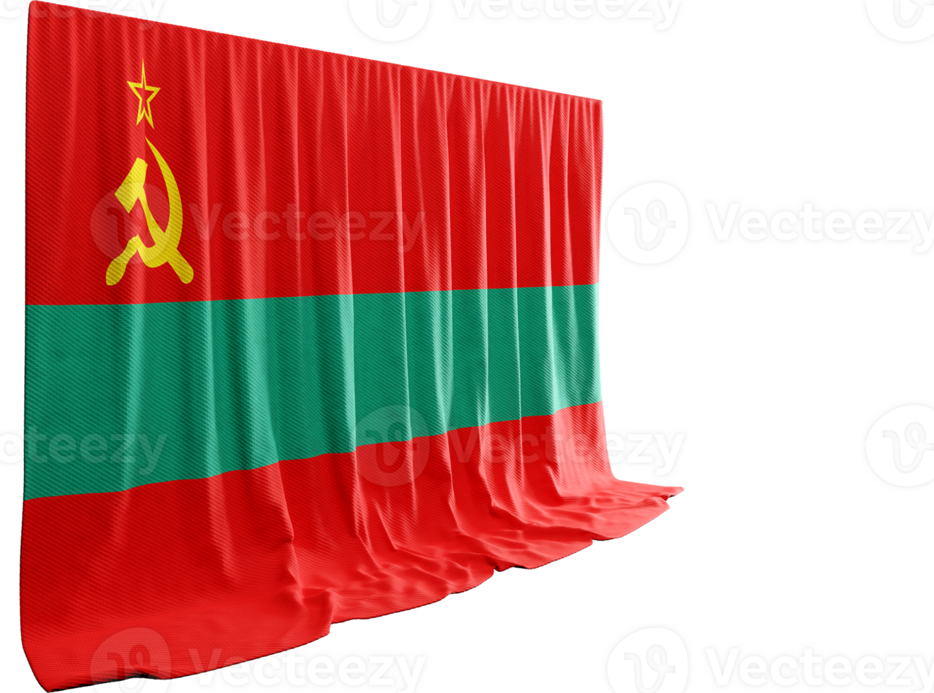 Transnistria Flag Curtain in 3D Rendering called Flag of Transnistria png