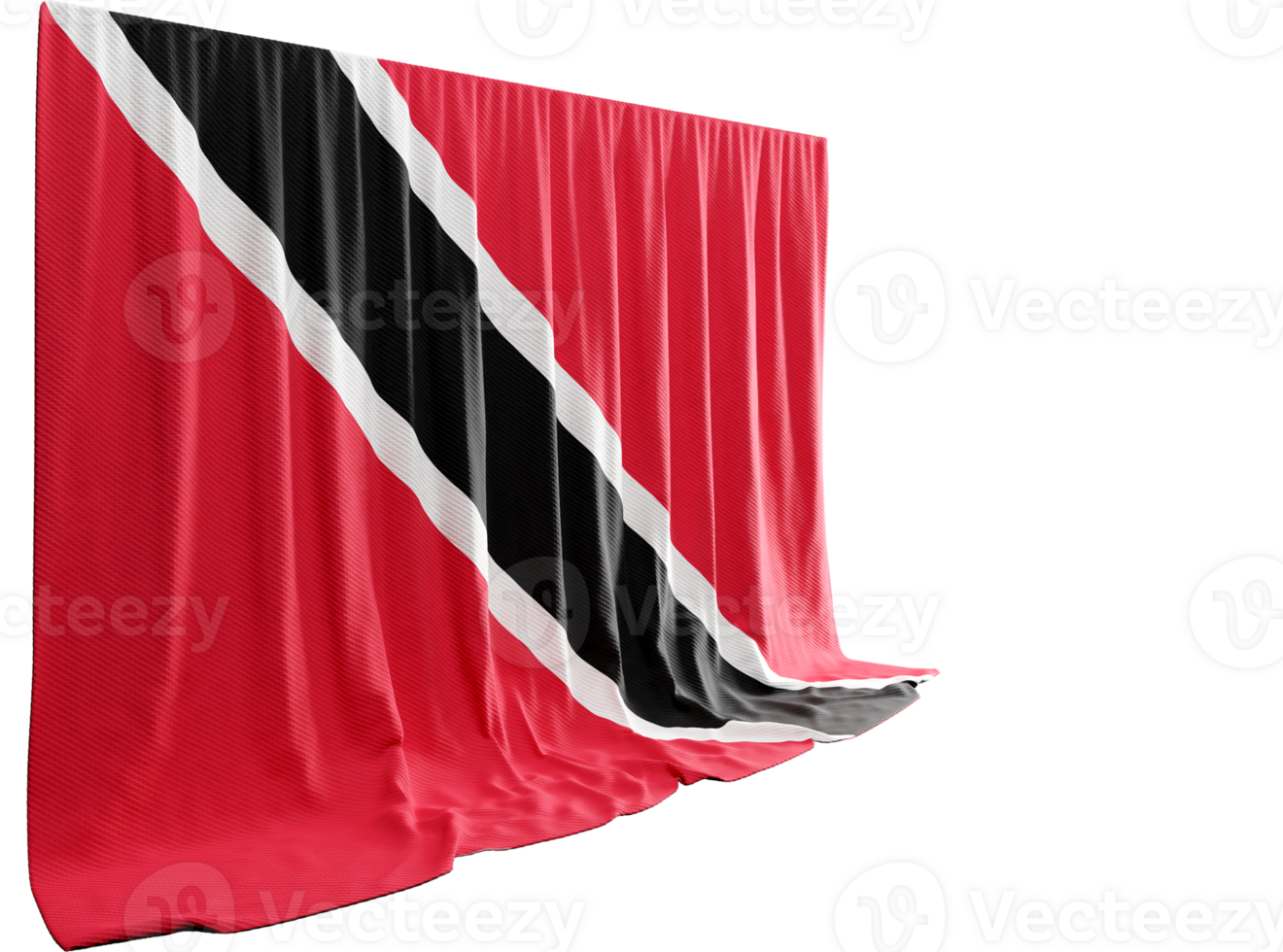 Trinidad and Tobago Flag Curtain in 3D Rendering called Flag of Trinidad and Tobago png