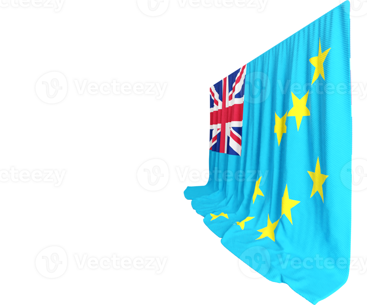 Tuvalu Flag Curtain in 3D Rendering called Flag of Tuvalu png
