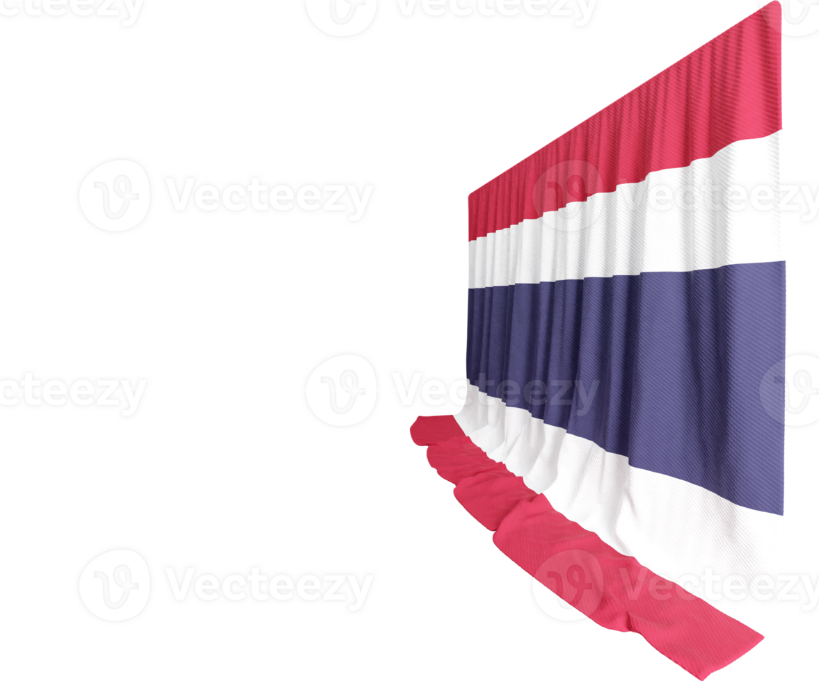 Thailand Flag Curtain in 3D Rendering called Flag of Thailand png