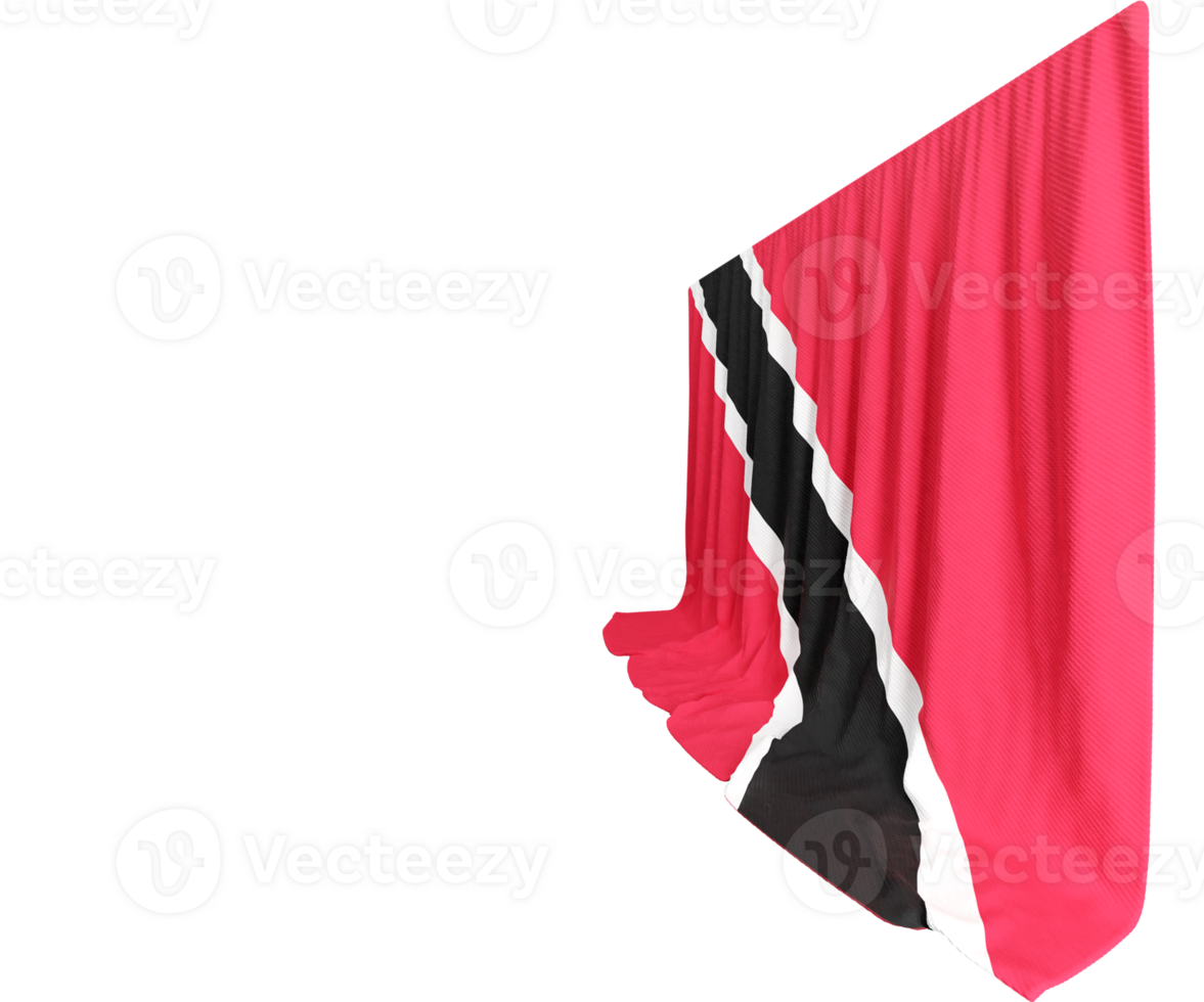 Trinidad and Tobago Flag Curtain in 3D Rendering called Flag of Trinidad and Tobago png