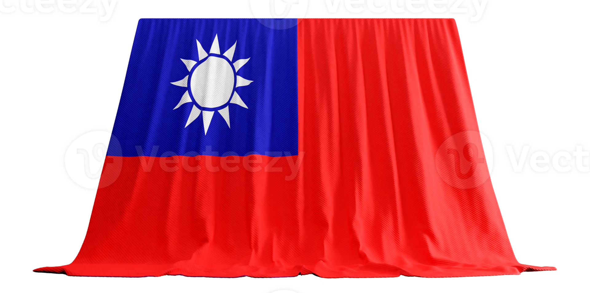 Taiwan Flag Curtain in 3D Rendering called Flag of Taiwan png