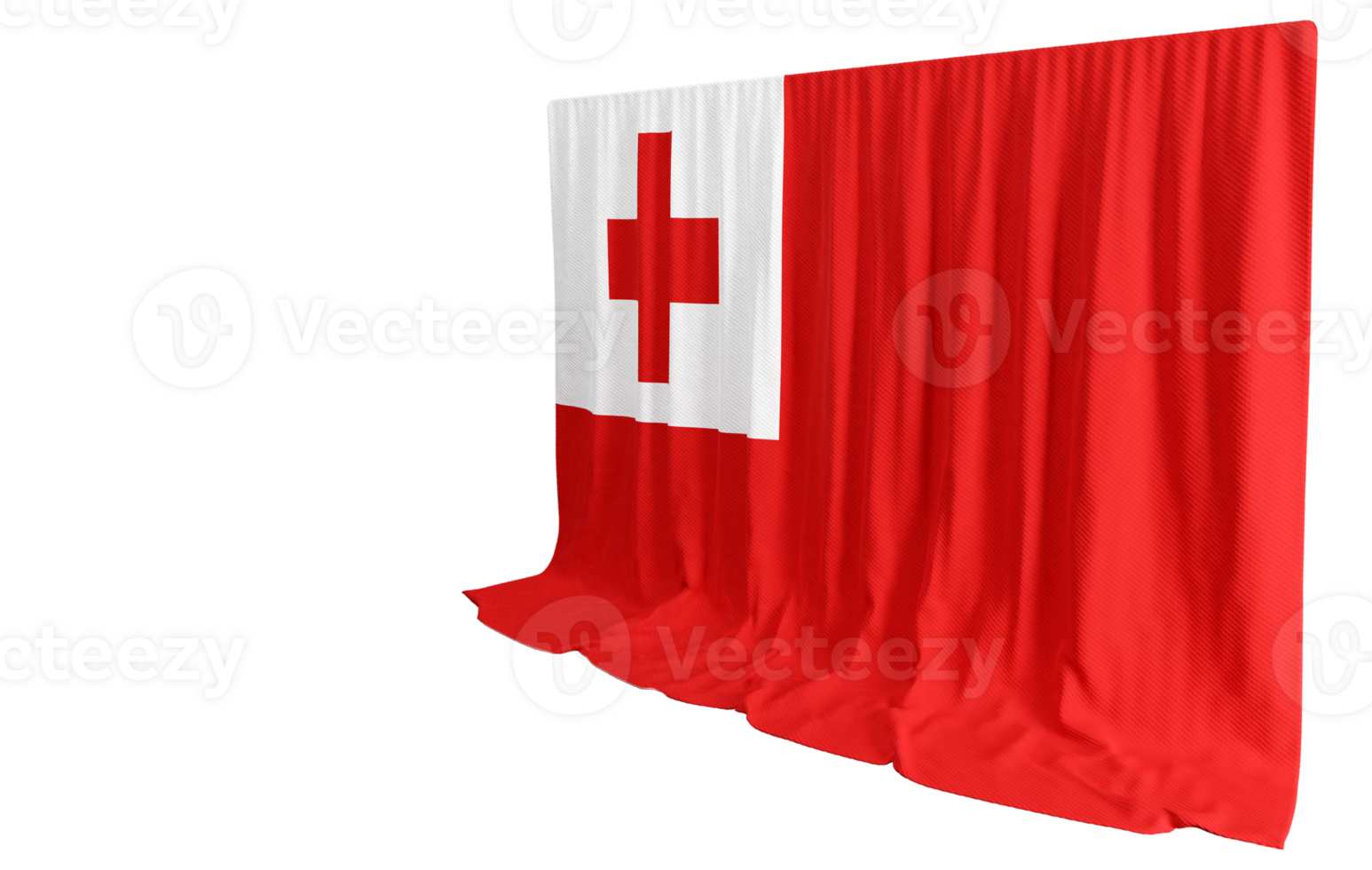 Tonga Flag Curtain in 3D Rendering called Flag of Tonga png
