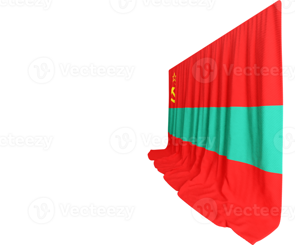 Transnistria Flag Curtain in 3D Rendering called Flag of Transnistria png