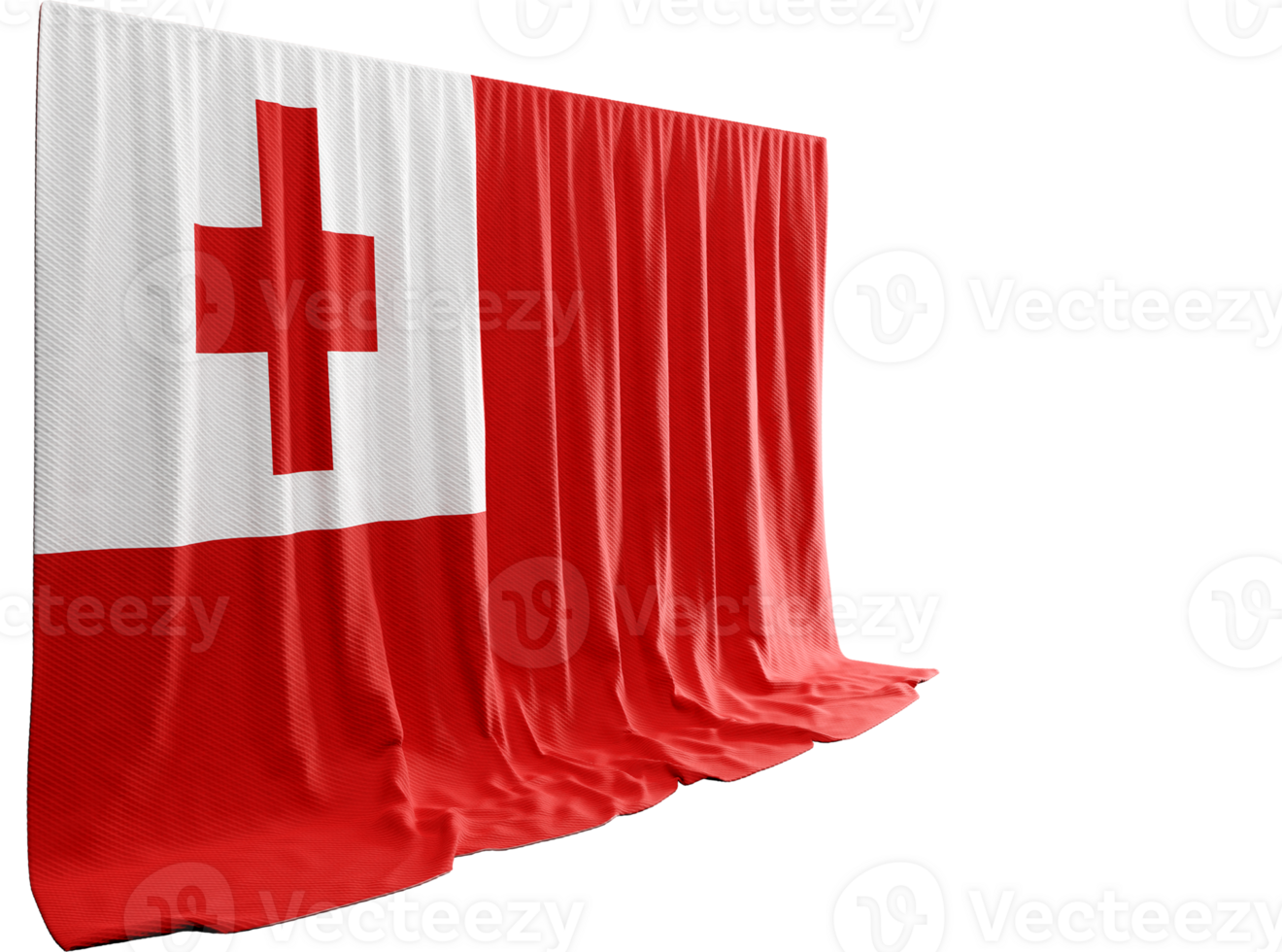 Tonga Flag Curtain in 3D Rendering called Flag of Tonga png