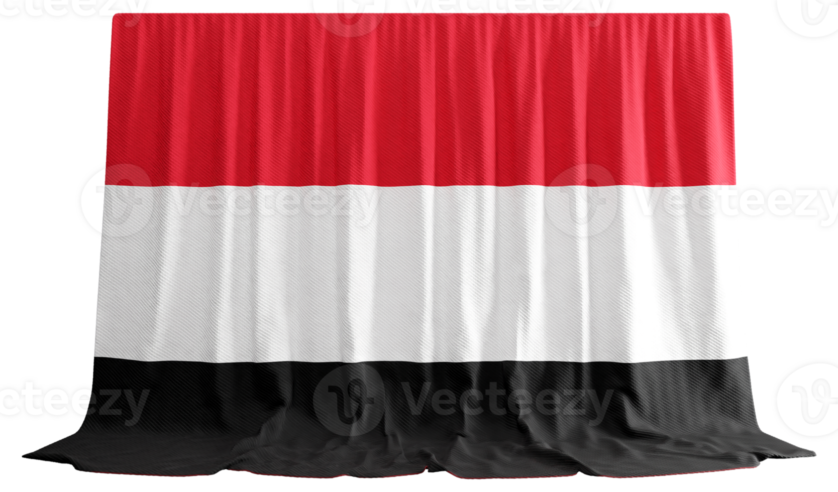 Yemen Flag Curtain in 3D Rendering called Flag of Yemen png