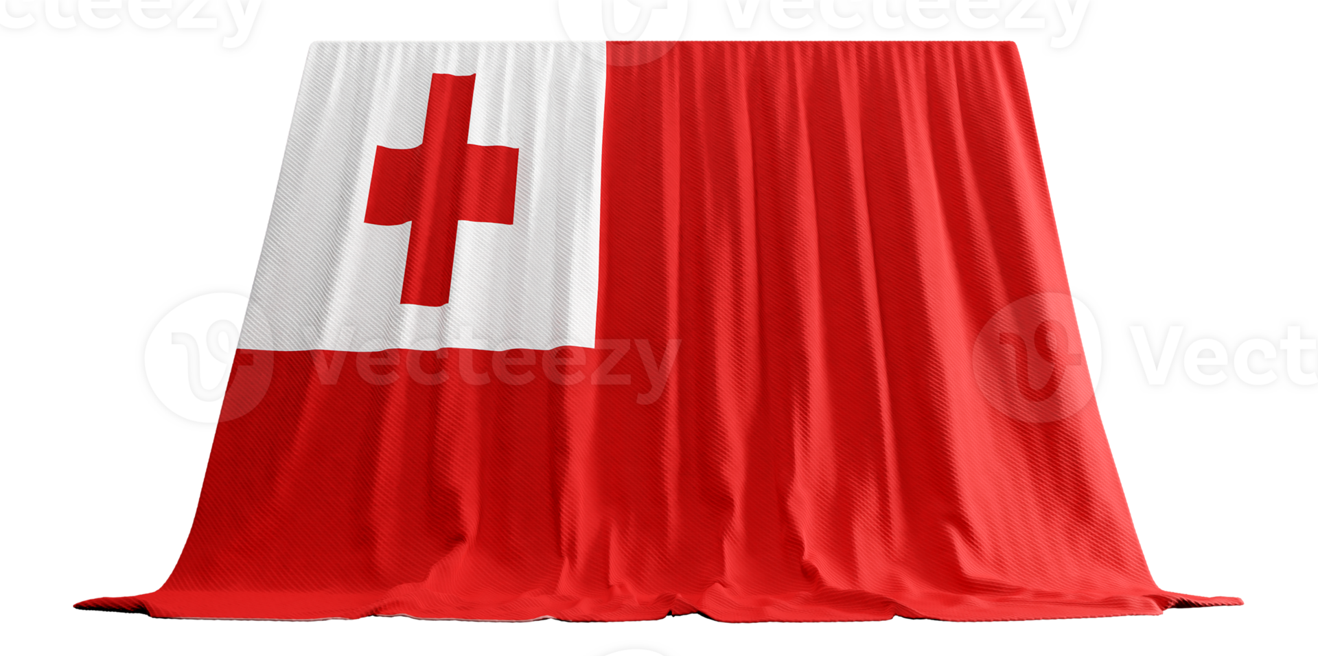 Tonga Flag Curtain in 3D Rendering called Flag of Tonga png