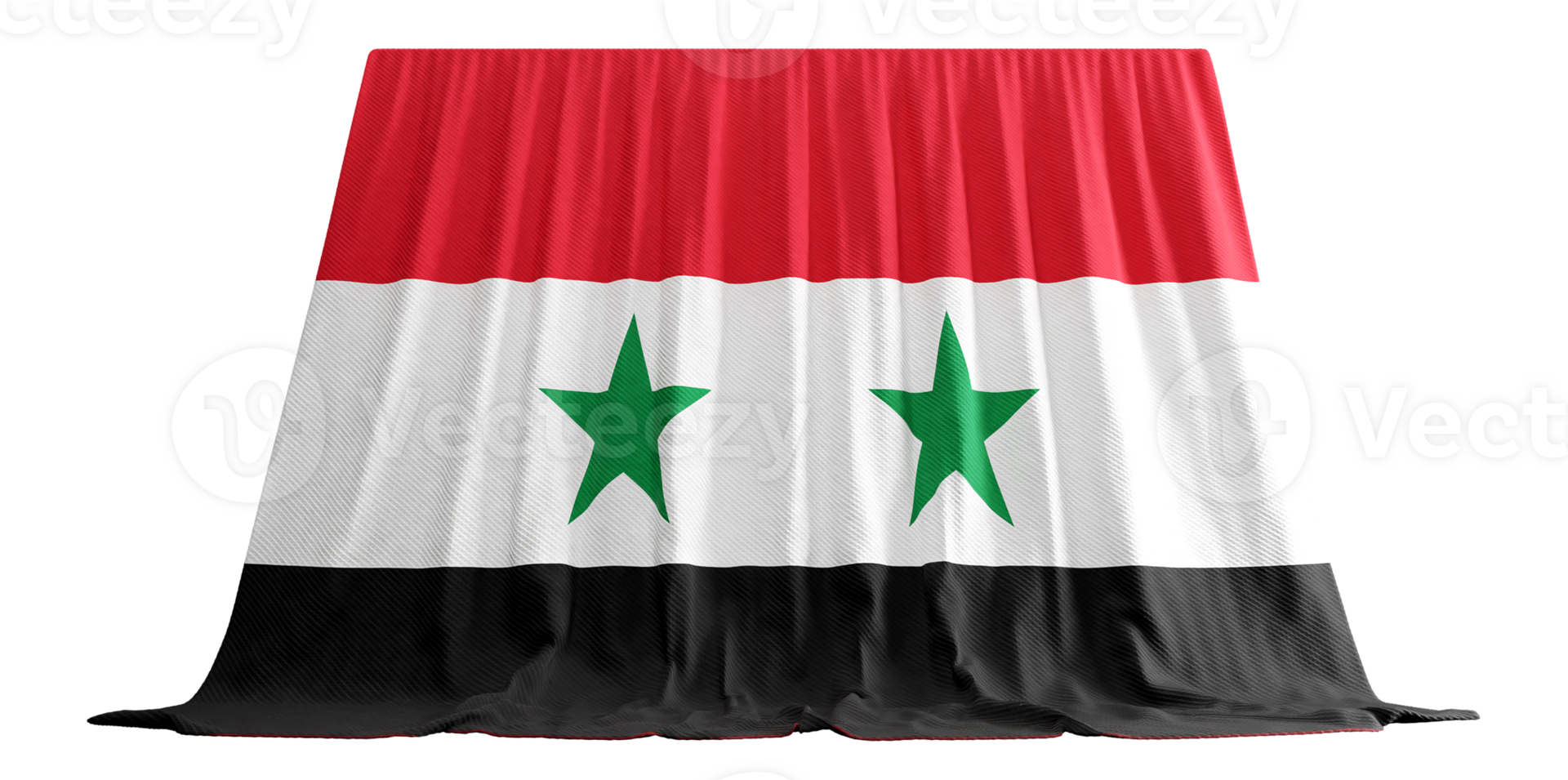 Siria bandera cortina en 3d representación llamado bandera de Siria png