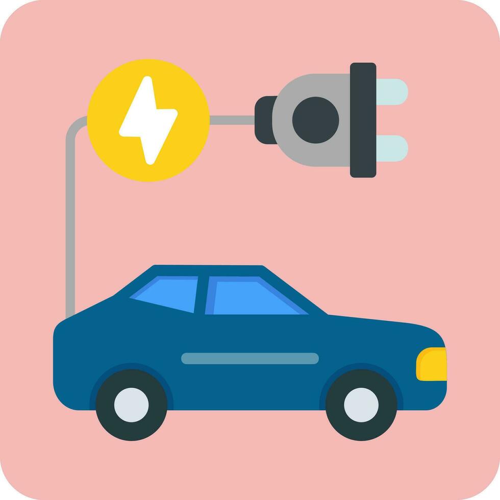 icono de vector de coche eléctrico