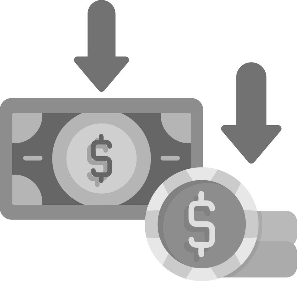 disminución vector icono