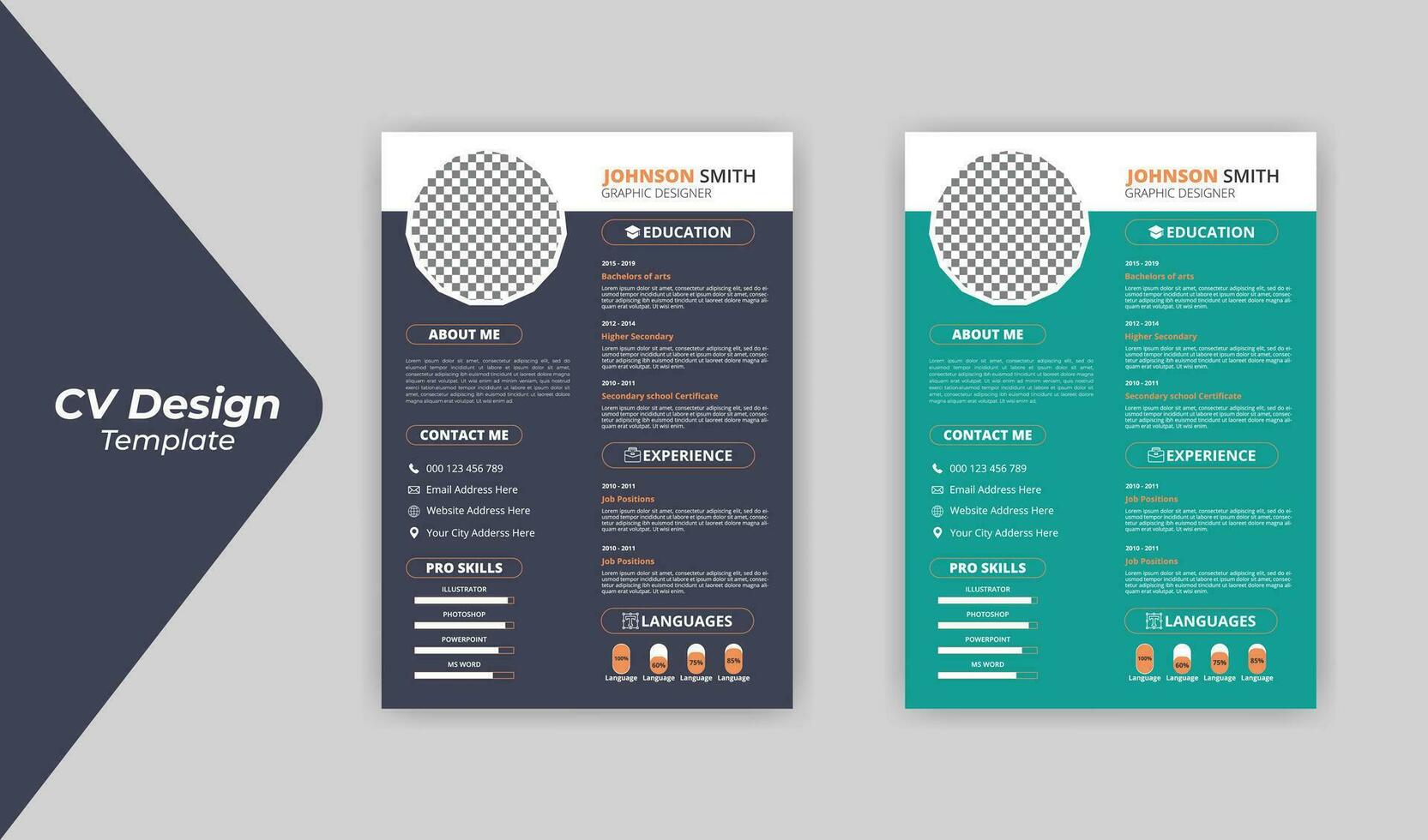 Professional Clean Modern Resume design template for Business Job Applications, Minimalist resume cv template,cv design vector free